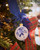 Platte Kerstbal Hulst - Keramiek - 6 cm