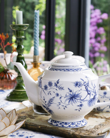 ANNIE BLAUWPOT TENCATE（アン　ブラウポット　テン　カーテ） STP GOODS Vintage Blue Flowers Kitchen Teapot for Loose Tea