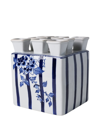 Tulip Vase Square Fair Florals | Delft blue | Heinen Delfts Blauw