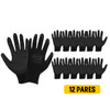 Guante Antiderrapante de Poliéster/Nitrilo con Puntos Negro SAFE-FIT 1336 PAQ 12 PARES