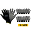 Guante de Nylon con Recubriento de Poliuretano Negro T-XS SAFE FIT 1338 PAQ 12 PARES