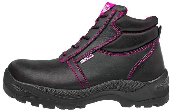 Bota de Protección Borceguí Doble Acojinado Color Negro/Rosa WSM 2958-WT