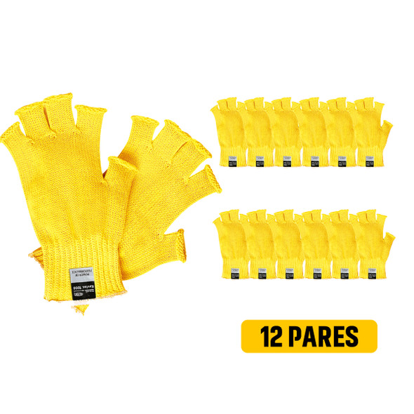 Guante Resistente a la Abrasióncalibre 7 de Dupont Kevlar Amarillo T-L MCR 9373 PAQ 12 PARES