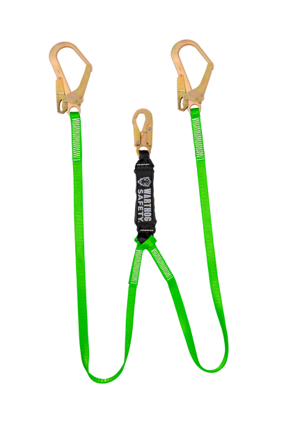 Eslinga Amortiguador De Impacto Con Doble Brazo Color Verde Y Negro WARTHOG SAFETY  WS-50WDG