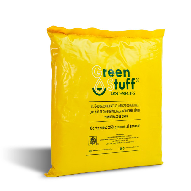 Absorbente en Gránulos para Derrames Químicos Bolsa 250g Green Stuff  GMT005