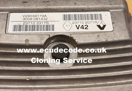 V29034179A - 237103317R - 237102071R V42 Dacia Sandero ECU Cloning Service From ECU Decode Limited UK