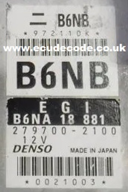 B6NBA | B6NB | B6NA 18 881A | 279700-2101 Mazda MX5 Cloning - Matching - Immobiliser Bypass Service