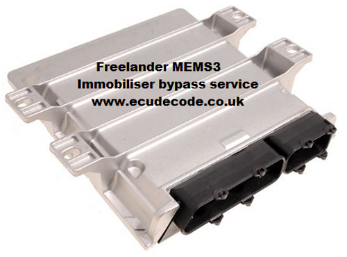 Land Rover - Freelander - Rover 75 MEMS3 free run immobiliser bypass service.