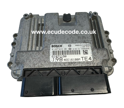 0281016201 51871190 Fiat Bravo 1.6 Engine ECU For Sale Plug & Play With Cloning