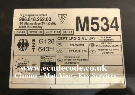 996.618.262.00 | M534 | Porsche Body Control Alarm Plug & Play