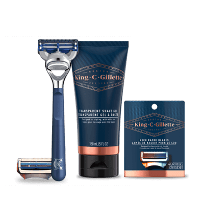 Neck Razor & 4ct refills & Shave gel