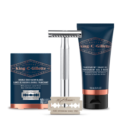 Double Edge Safety Razor & 10ct Refills & Shave Gel