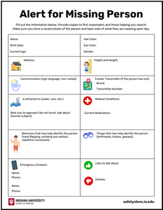Alert for Missing Person Documentation Form Alert for Missing Person Documentation Form