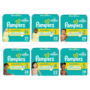 Pampers-Swaddlers Diapers-Newborn through Size 6 Available