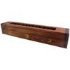 Sun, Moon & Stars Wooden Incense Coffin Burner for Wands & Cones