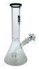 10" Beaker w/ Fixed Downstem, Showerhead Perk & Color Accent on Mouthpiece by Diamond Glass