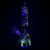 Monsters And Shrooms Glow Glass Beaker Water Pipe - 10" - 14mm F - Designs Vary