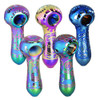 5PC BUNDLE - Geo Neo Spoon Pipe - 4"- Asst Colors & Designs