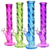 Slick Spiral Straight Tube Water Pipe -13.5" - 14mm F - Clrs Vry