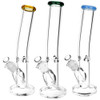 Classic Bent Neck Straight Tube Glass Water Pipe - 13.75" - 14mm F - Colors Vary