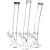 Classic Bent Neck Straight Tube Glass Water Pipe - 17.5" - 14mm F - Colors Vary