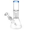 Stacked Showerhead Perc Beaker Water Pipe - 8" / 14mm F / Colors Vary