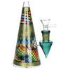 Conical Stained Glass Water Pipe - 6.25" / 14mm F / Colors Vary