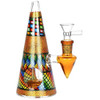 Conical Stained Glass Water Pipe - 6.25" / 14mm F / Colors Vary
