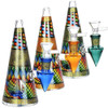 Conical Stained Glass Water Pipe - 6.25" / 14mm F / Colors Vary