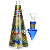 Conical Stained Glass Water Pipe - 6.25" / 14mm F / Colors Vary