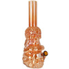 Iridescent Crouching Skeleton Soft Glass Water Pipe | 13.5" | 14mm F | Colors Vary