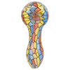 Mosaic Colorful Print Glass Hand Pipe - 3.75" / Colors Vary