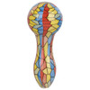 Mosaic Colorful Print Glass Hand Pipe - 3.75" / Colors Vary