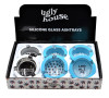Ugly House 3.3" x 1.4" Glass Ashtray w/ Silicone Cover, Display of 6, 3 Designs 2 of each - Prison