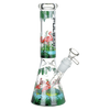 Pulsar Chillin' Flamingos Beaker Glass Water Pipe - 9.75" / 14mm F