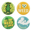 Hemp Leaf Buttons - 1.25" / Assorted/144PC BUCKET