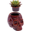 Fujima Skull Planter Ceramic Stash Jar - 4.5" / Red