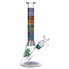 SeshGear Technicolor Zig Wag Beaker Glass Water Pipe - 10" / 14mm F / Colors Vary