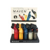 Maven Alpha Torch Lighter - 5"/Transparent/Asst Colors/15PC DISP