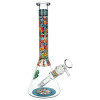 SeshGear Icon Blocks Pattern Beaker Glass Water Pipe - 10" / 14mm F / Colors Vary
