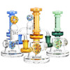 Pulsar 6.5" Donut Diamond Dab Rig w/ Donut Disc Perc, Diamond Marble, Banger and Matching Donut Bubble Carb Cap Assorted Colors