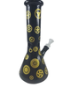 12" Black & Gold Painted Gears Beaker