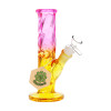 SeshGear Twist Straight Tube Ombre Glass Water Pipe - 7.75" / 14mm F / Pink to Yellow