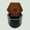 BRNT Malua - Concrete Storage Jar with Walnut Lid Black