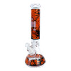 Infyniti 14" Beaker w/ Ice Pinch - Paisley Design - Leaf Print on Black - Orange Or Green Accents