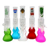 12" Beaker Bubble  w/ 4-Arm Tree Perk & Ice Pinch - Decal Styles & Colors Vary