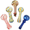 Strident Striped Assortment Glass Spoon Pipes - 3.5"/20CT BUNDLE