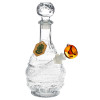 SeshGear Vintage Decanter Style Glass Water Pipe - 10.75"  / 14mm F / Round Lotus / Colors Vary