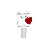 Pulsar Cupids Heart Bubble Base Glass Water Pipe 12.6" / 14mm F