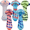 Bold Striation Glass Spoon Pipe - 3.5" / Colors Vary